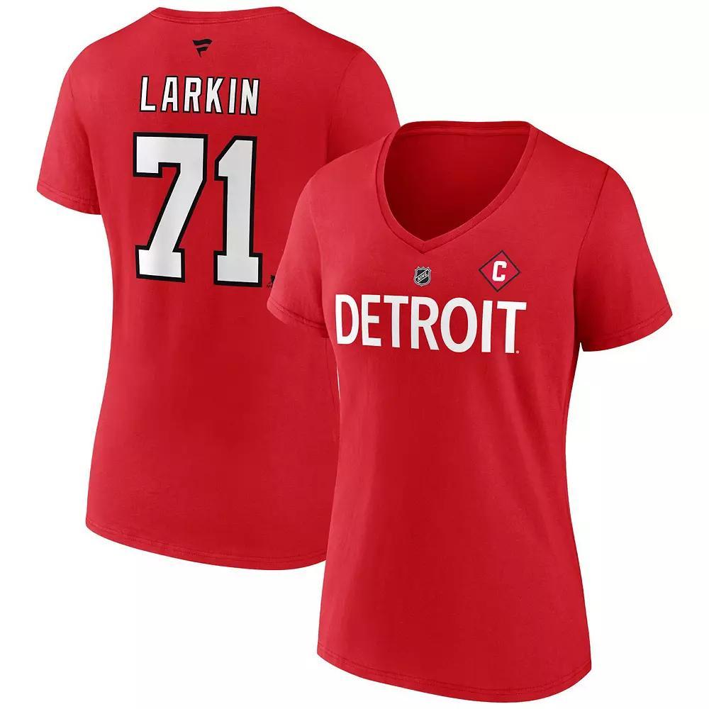Women's Fanatics Branded Dylan Larkin Red Detroit Red Wings Special Edition 2.0 Name & Number V-Neck T-Shirt,  Product Image