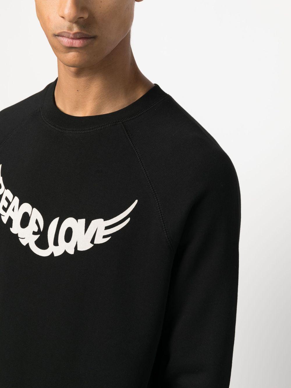 slogan-print organic-cotton sweatshirt Product Image