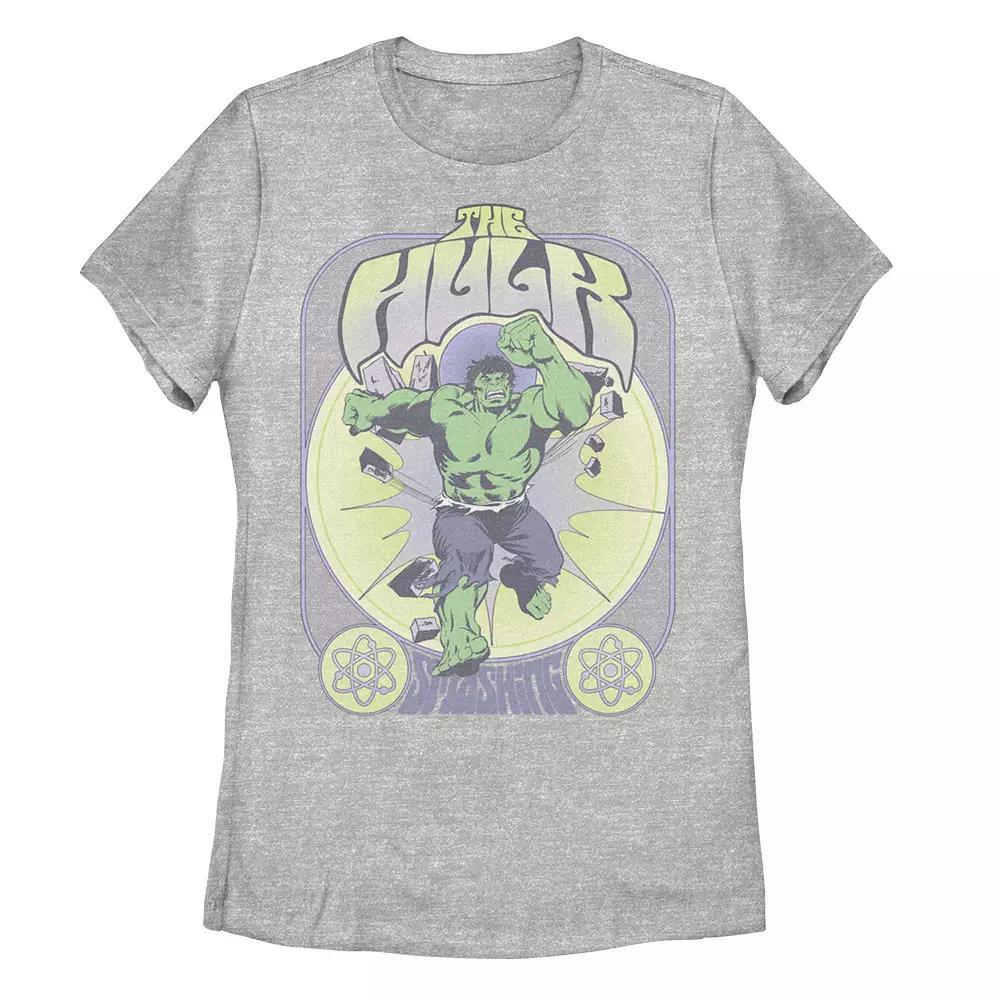 Disney's Marvel The Hulk Juniors' Vintage "The Hulk" Graphic Tee, Girl's, Size: XL, Athletic Grey Product Image