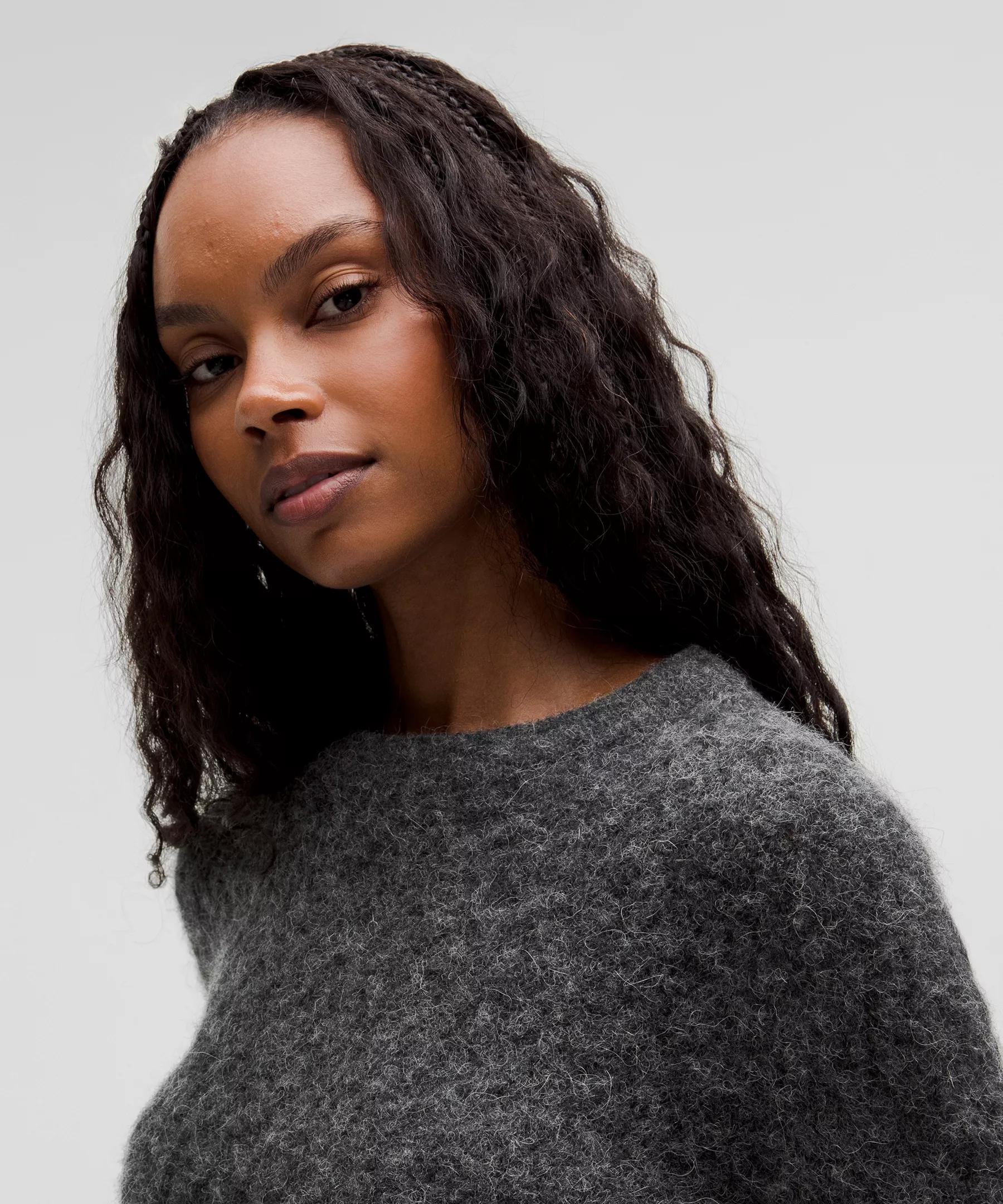 Alpaca Wool-Blend Crosshatch Sweater Product Image