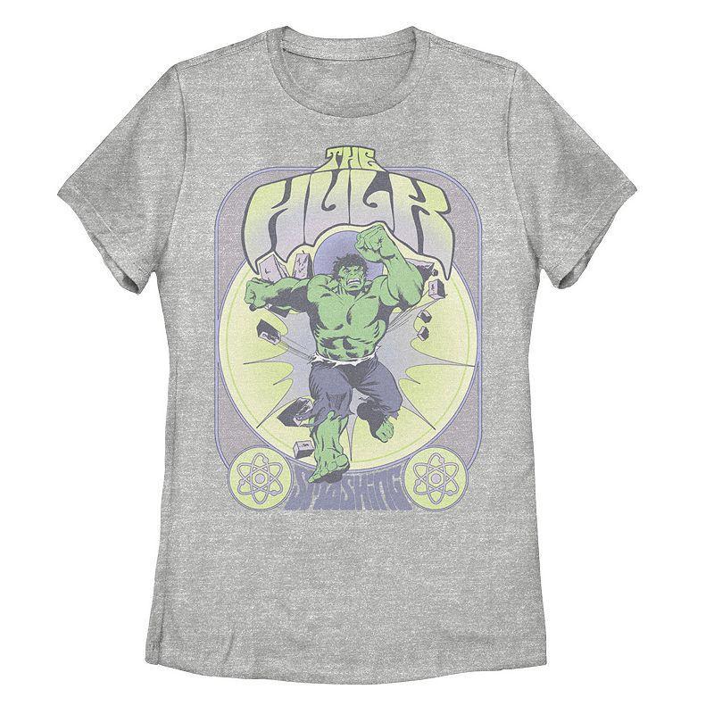 Disney's Marvel The Hulk Juniors' Vintage "The Hulk" Graphic Tee, Girl's, Size: XL, Athletic Grey Product Image