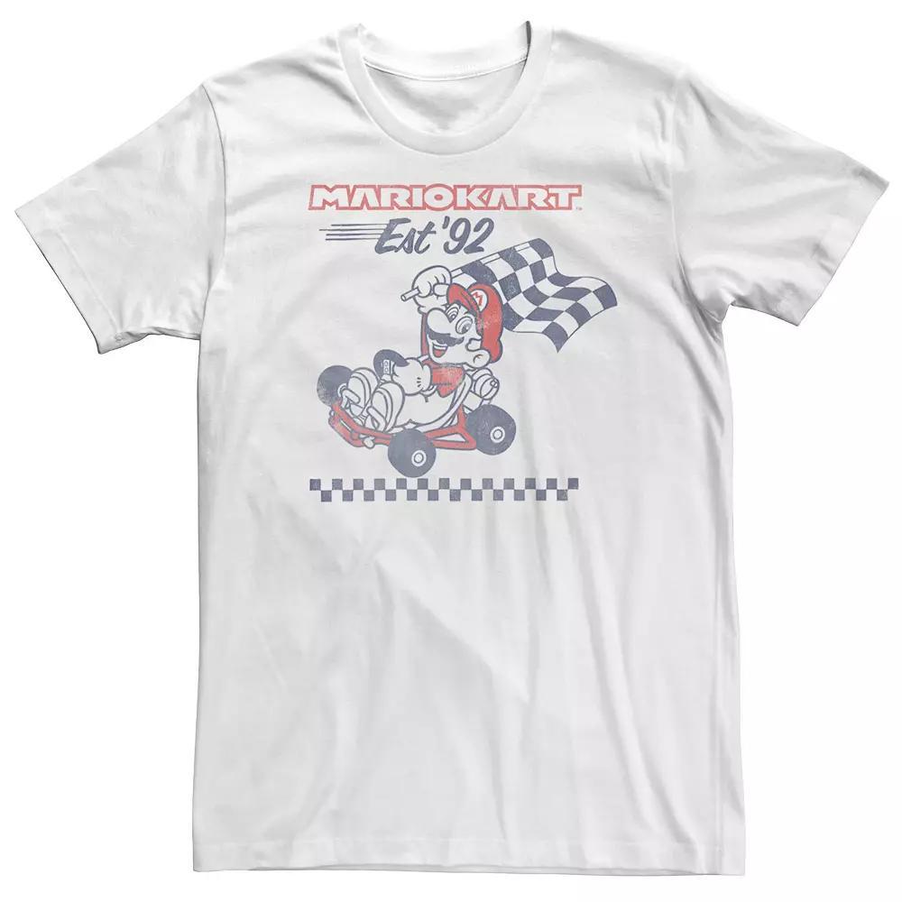 Big & Tall Mario Kart Est. '92 Flag Tee, Men's,  Product Image