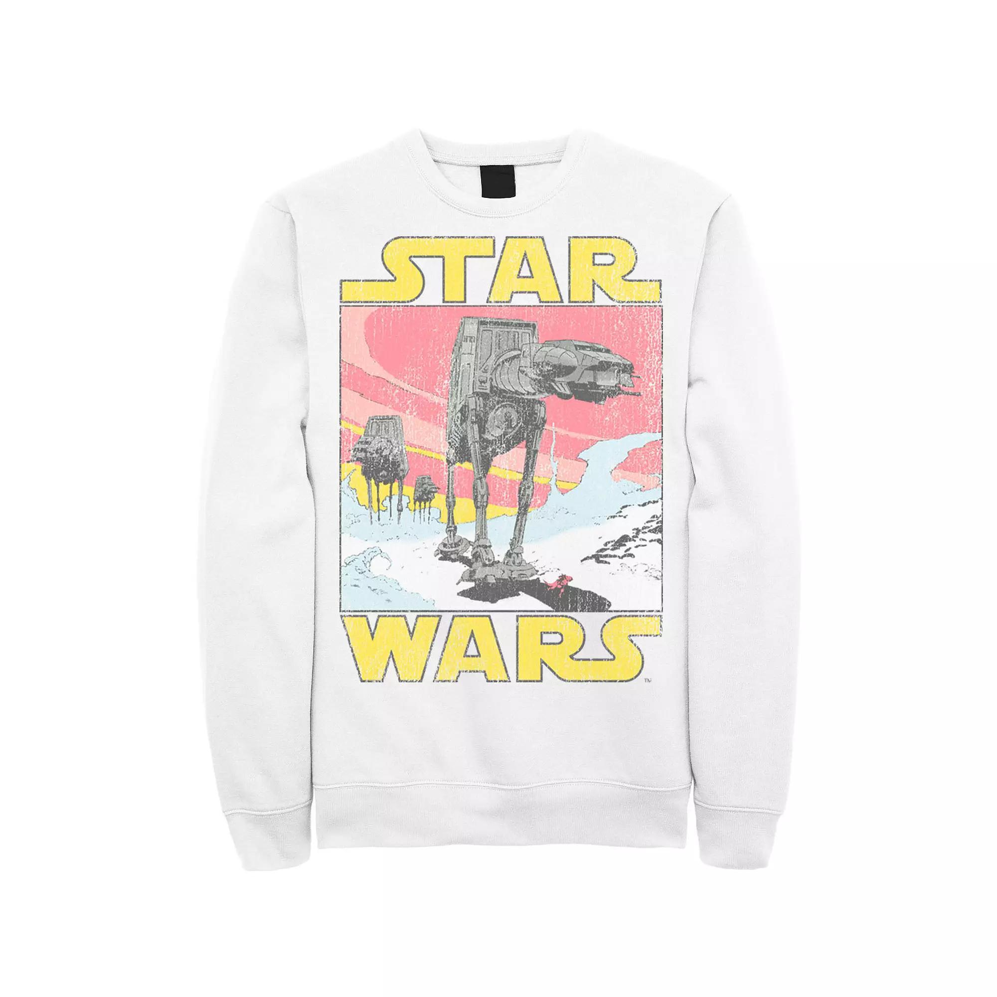 Men's Star Wars At-AT Retro Poster Sweatshirt, Size: XL, Blue Product Image