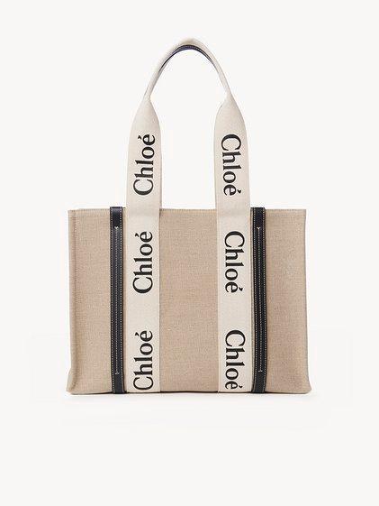 Woody tote bag in linen Product Image