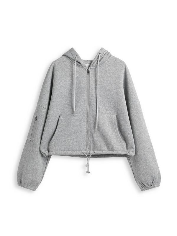 Oversized Zip Up Gray Hoodie Product Image