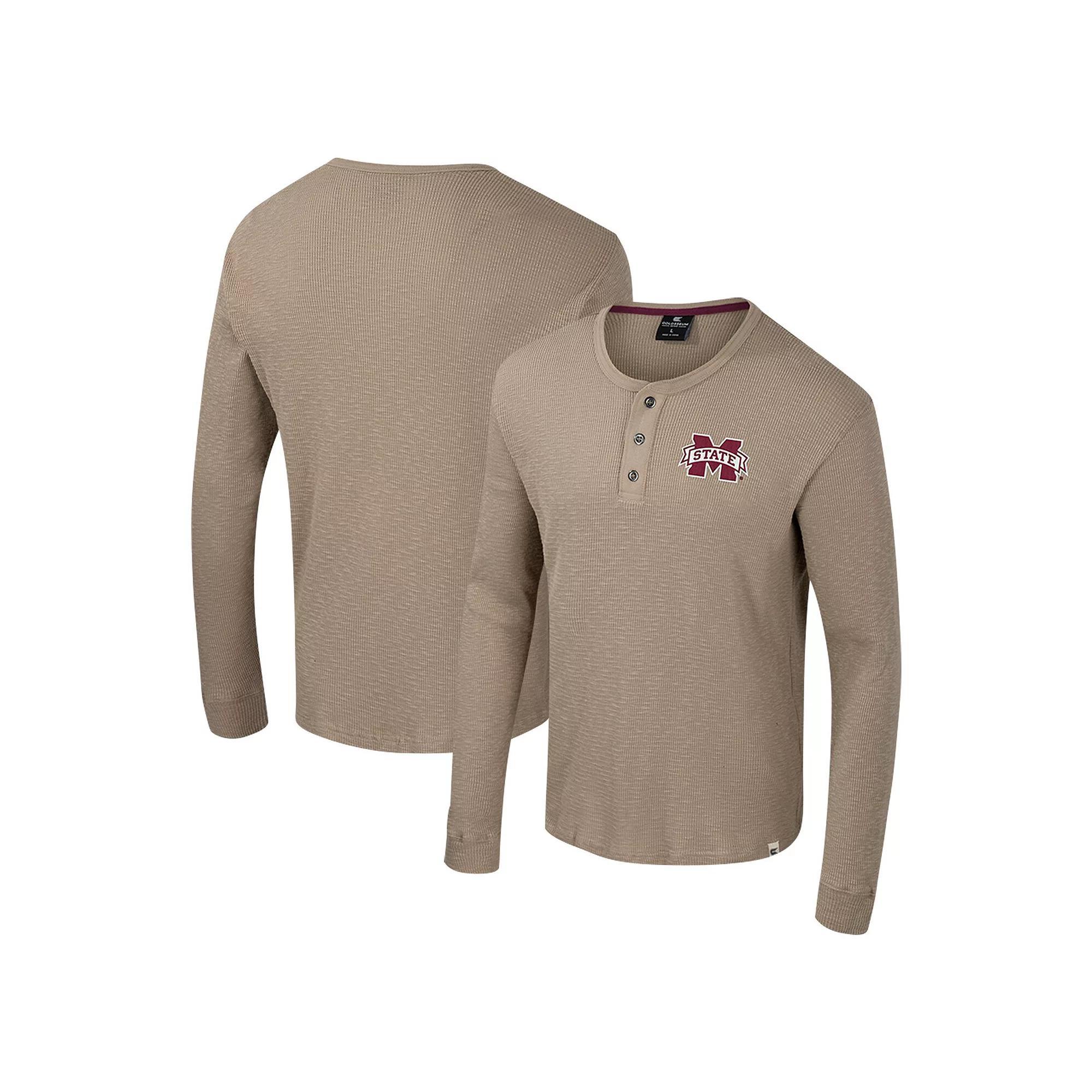 Men's Colosseum  Tan TCU Horned Frogs Great Outdoors Henley Long Sleeve Shirt, Size: 2XL, Team Product Image