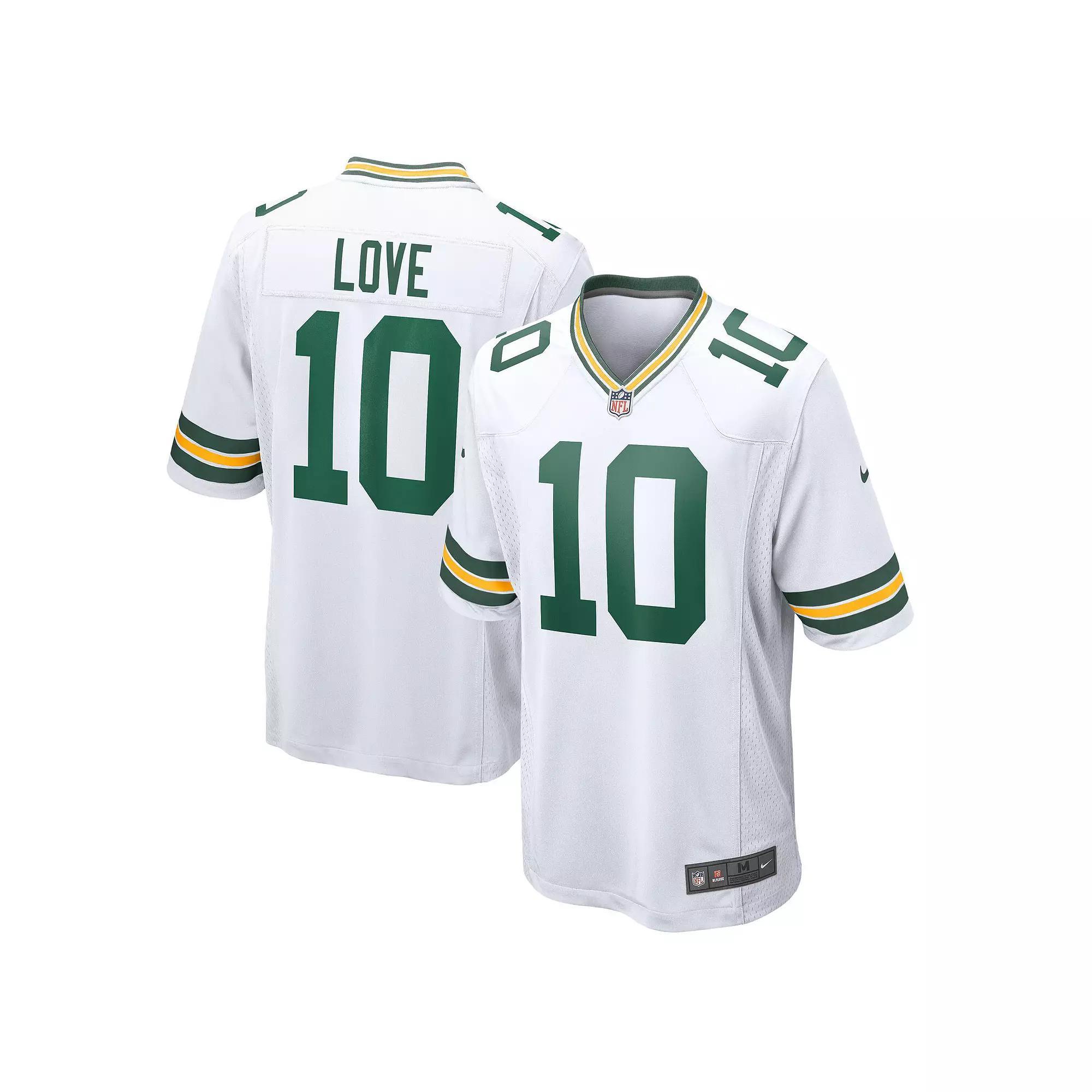 Men's Nike Jordan Love White Green Bay Packers Game Jersey, Size: Medium Product Image