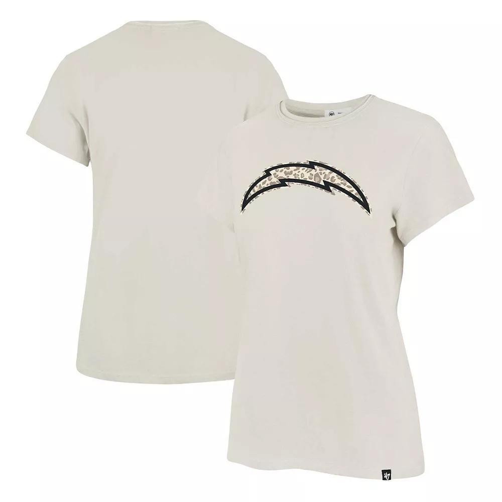 Women's '47 Cream Los Angeles Chargers Panthera Frankie T-Shirt,  Product Image
