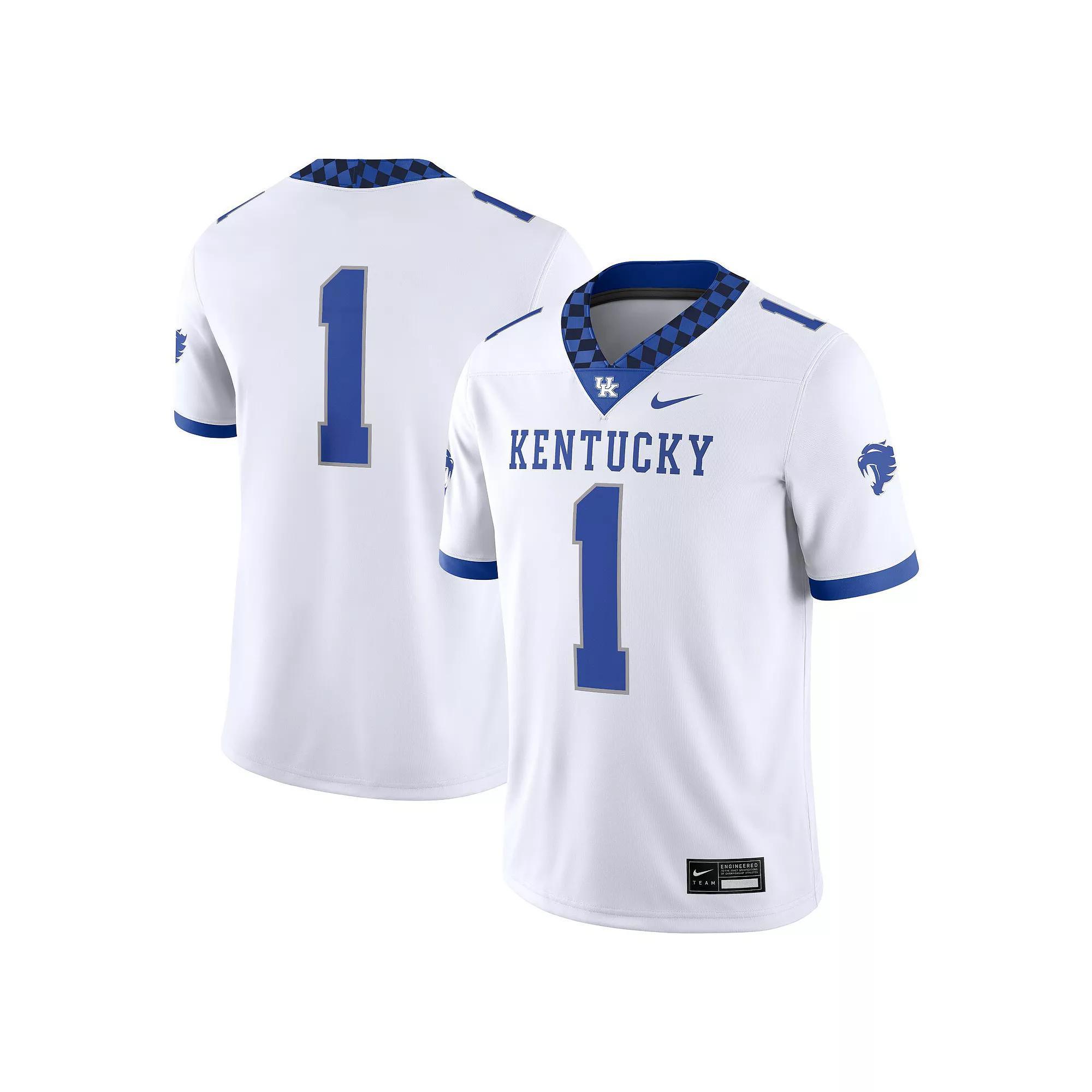 Men's Nike #1 White Kentucky Wildcats Game Jersey,  Product Image