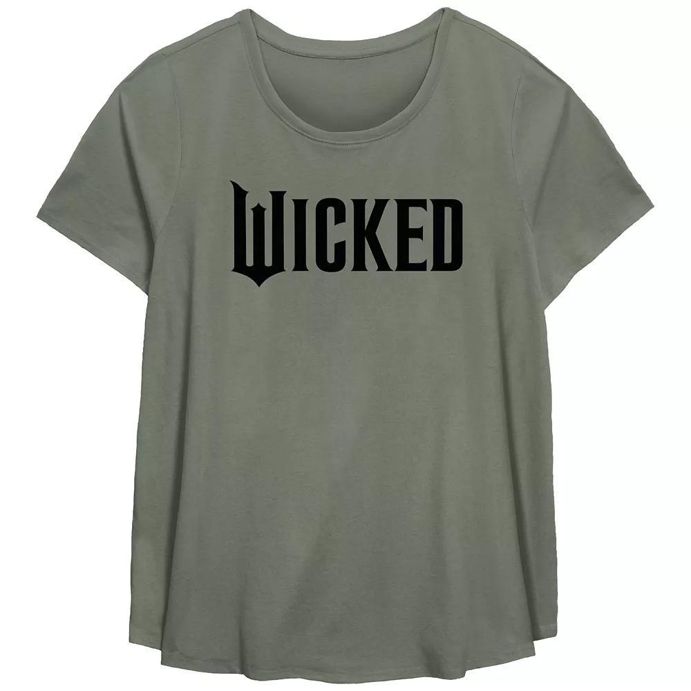 Plus Size Wicked Logo Flowy Graphic Tee, Women's, Size: 5XL, Green Product Image