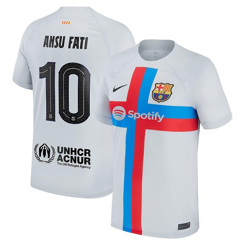 Mens Nike Ansu Fati Gray Barcelona 2022/23 Third Breathe Stadium Replica Player Jersey Product Image