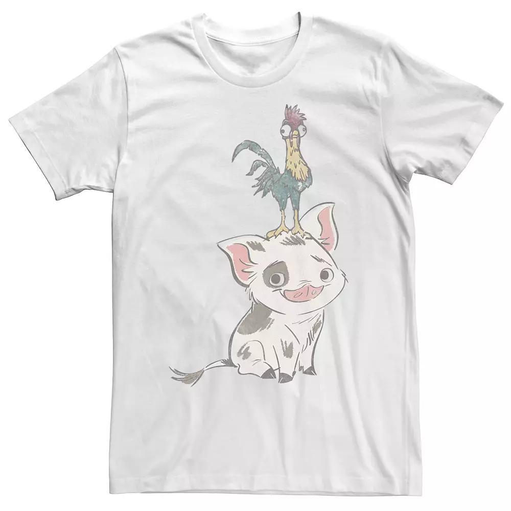 Disney's Moana Pua & Hei Hei Portrait Men's Tee, Size: XL, White Product Image