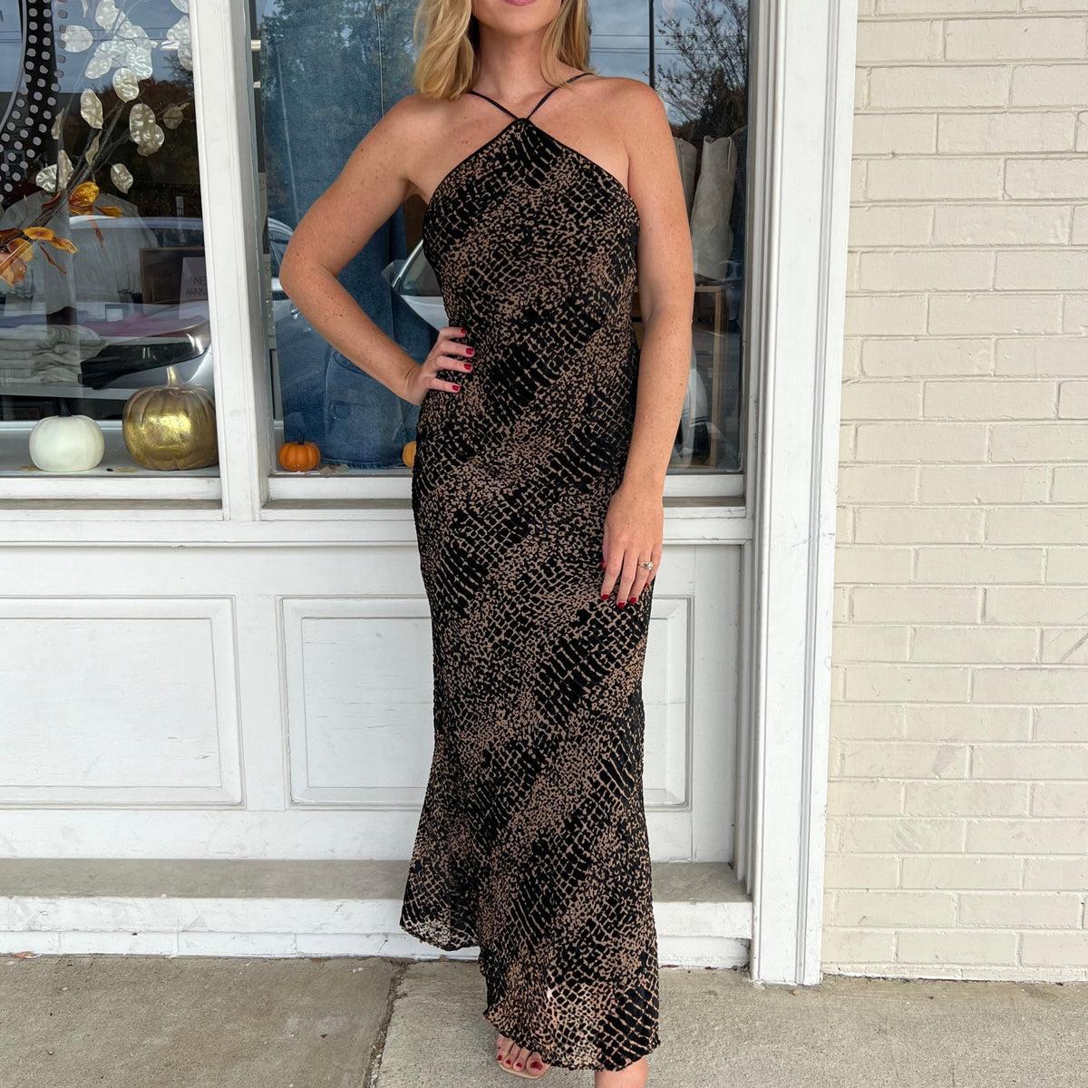 [ASTR The Label] Briotte Velvet Burnout Maxi Dress Product Image