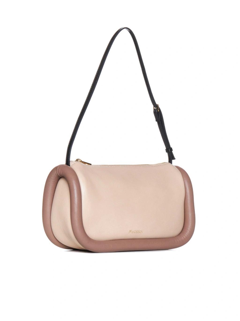 JW ANDERSON The Bumper Leather Shoulder Bag In Taupe Dark Taupe Product Image