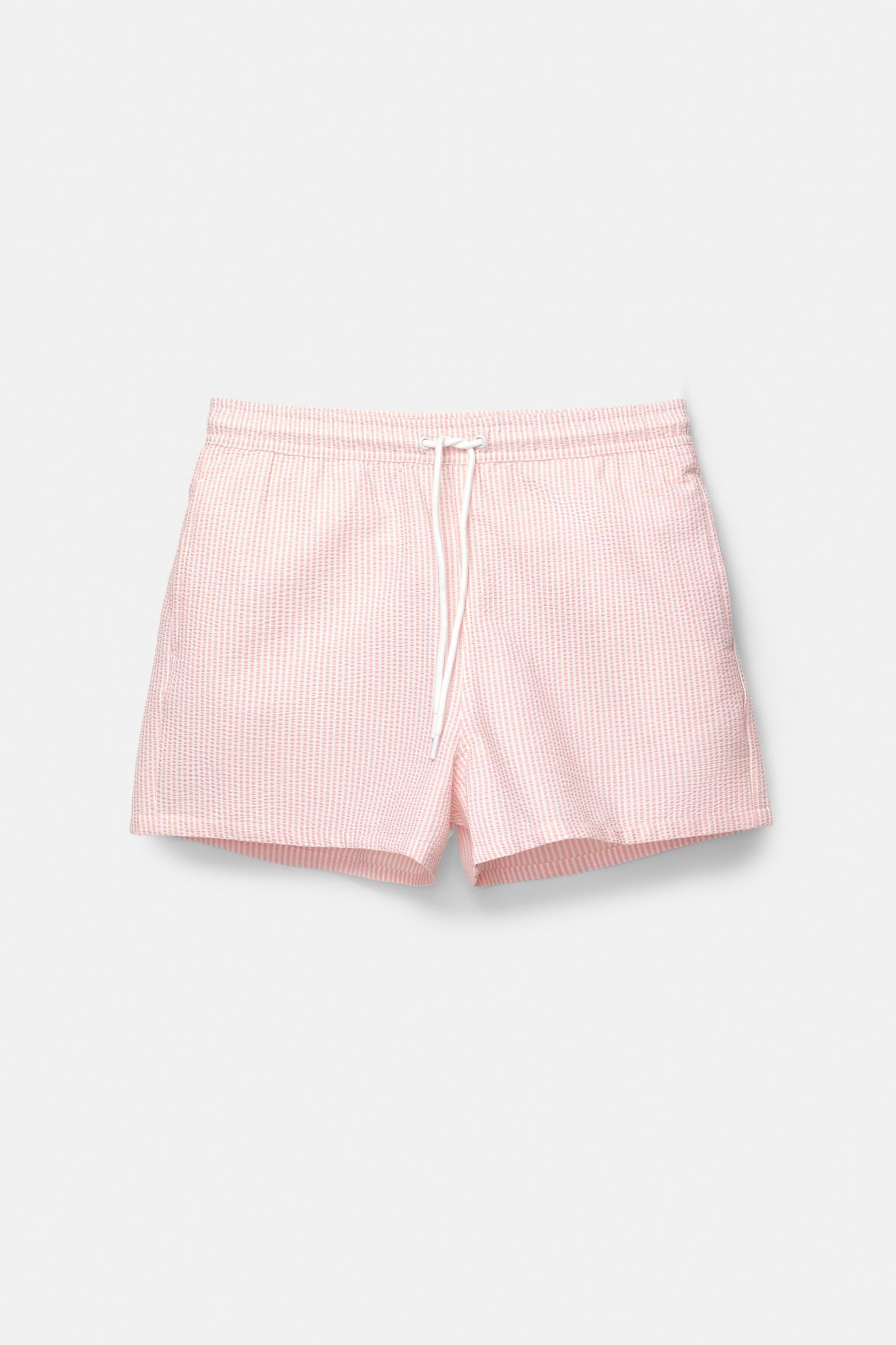 Striped seersucker swimming trunks Product Image