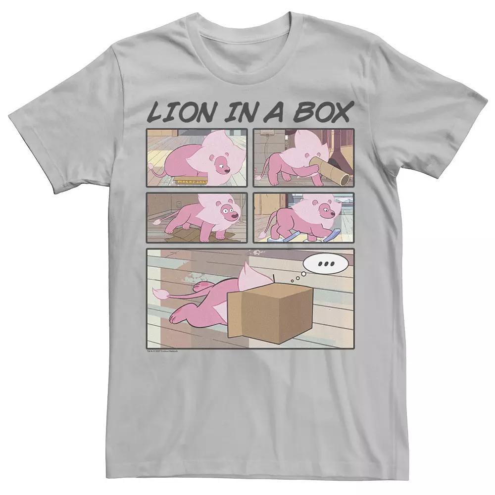 Men's Cartoon Network Steven Universe Lion In A Box Comic Strip Tee, Size: Large, Silver Product Image