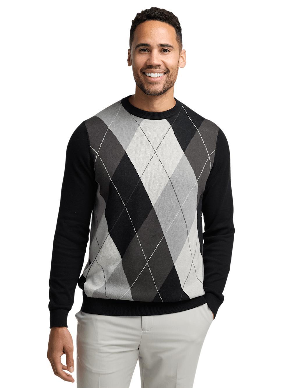 Cotton Crewneck Sweater - Black Product Image