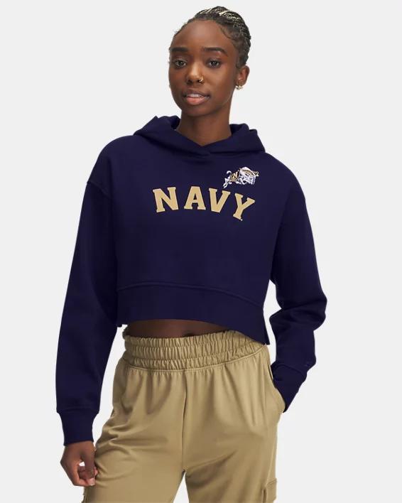 Womens UA Rival Fleece Collegiate Cropped Hoodie Product Image