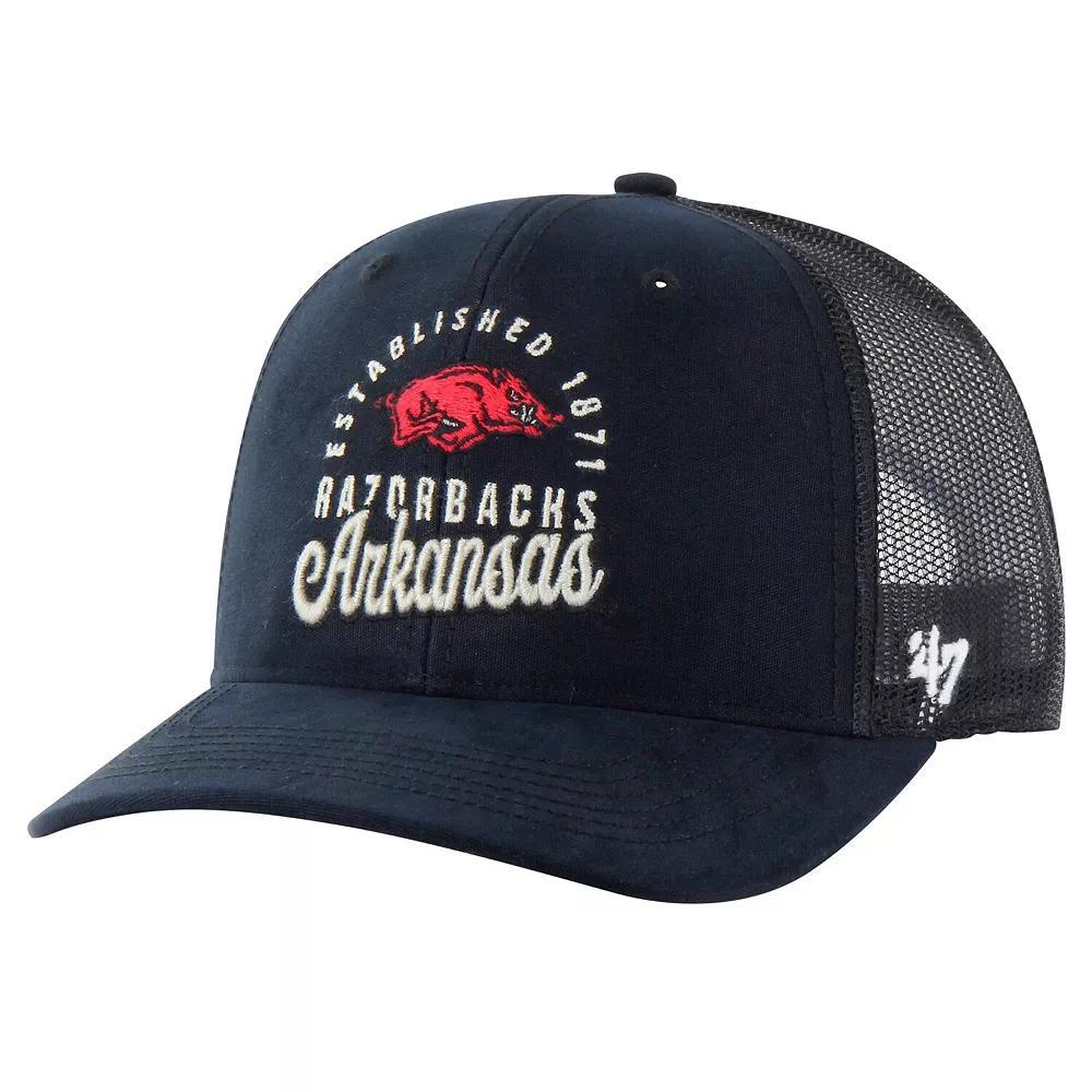 Men's '47 Black Arkansas Razorbacks Pitstop Trucker Adjustable Hat Product Image