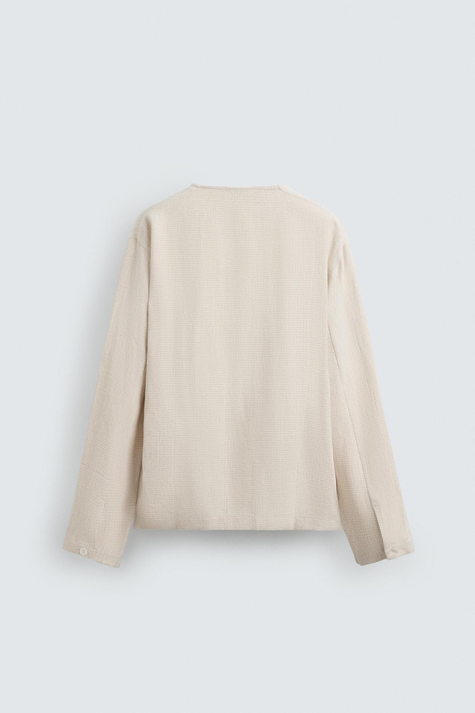 TEXTURED LINEN BLEND POLO SHIRT Product Image