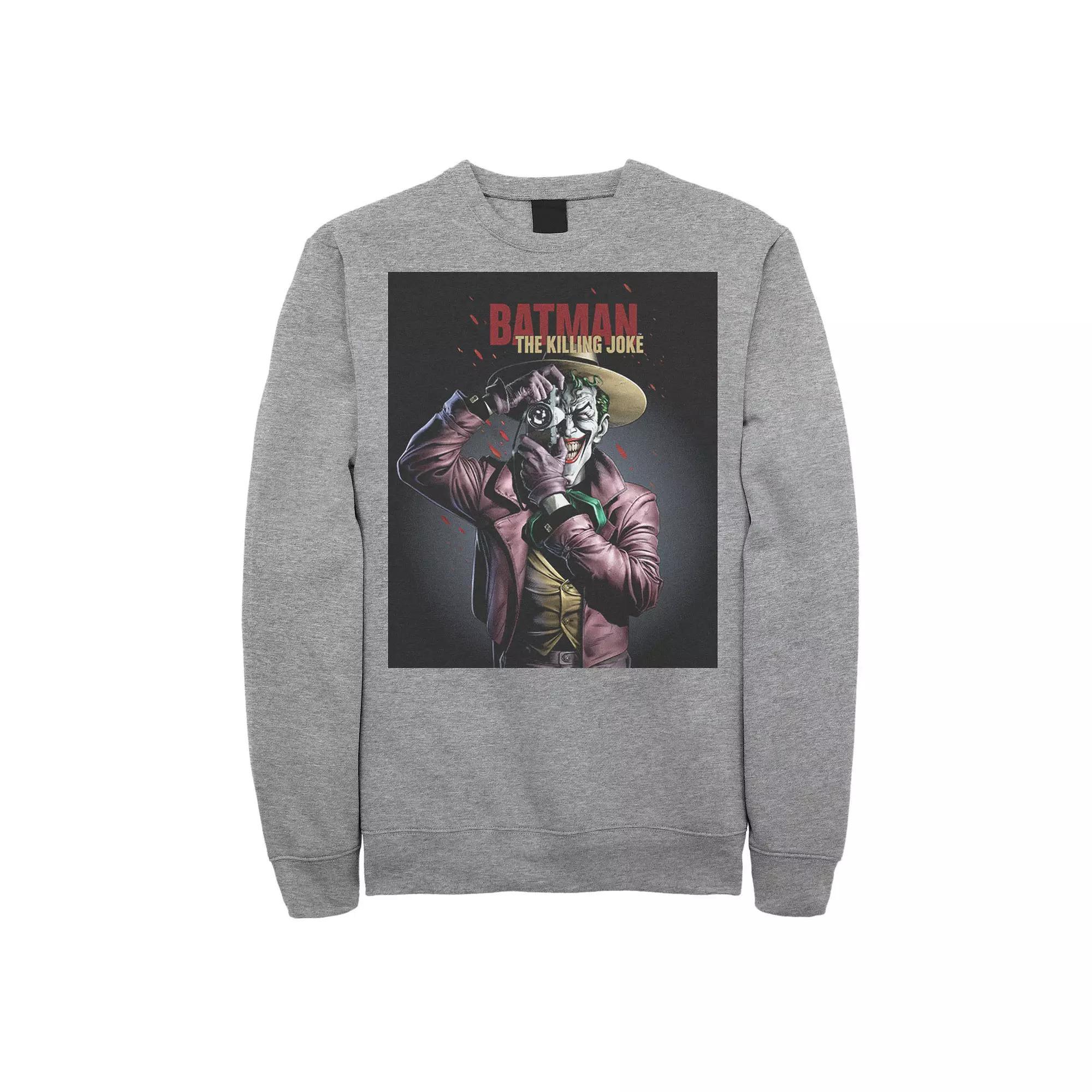 Men's DC Comics Batman The Killing Joke Joker Poster Sweatshirt, Size: 3XL, Athletic Grey Product Image