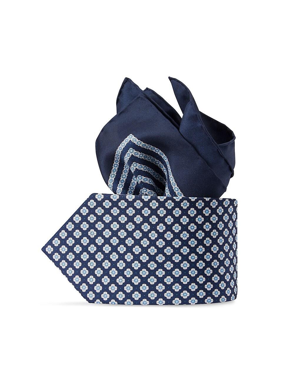 Mens Luxury Printed Silk Tie Set Product Image