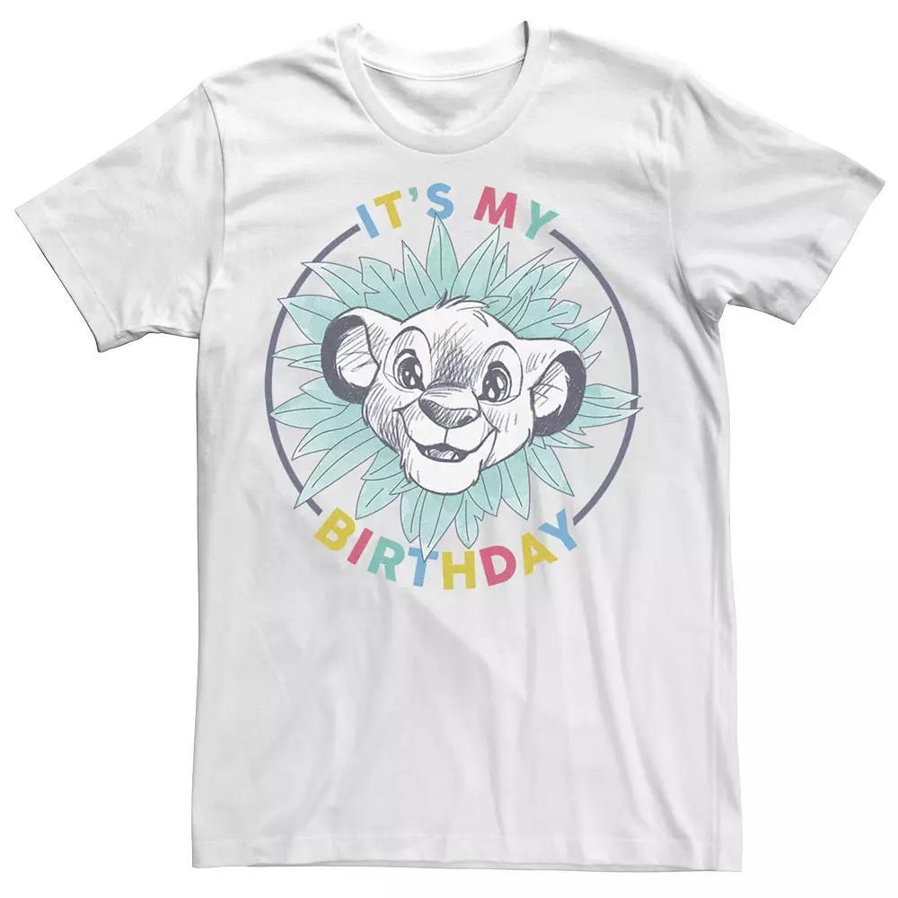 Disney's The Lion King Men's It's My Birthday Simba Tee, Size: XXL, White Product Image