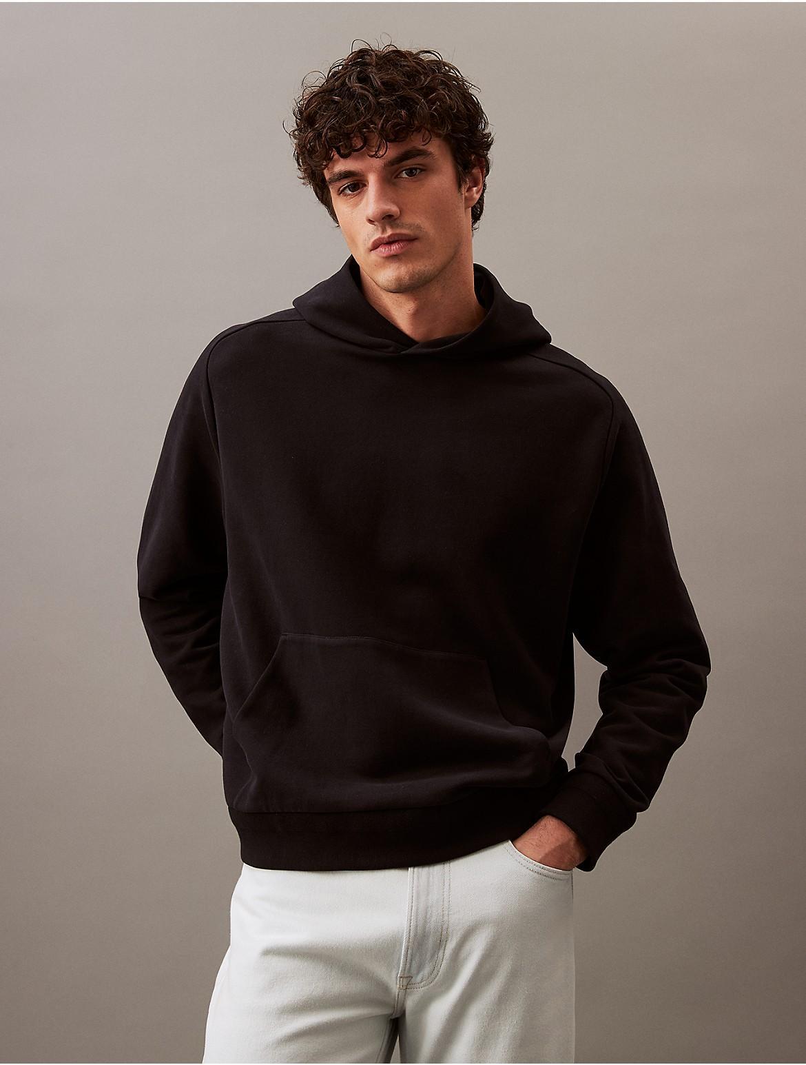 Calvin Klein Mens Luxe Terry Hoodie - White - S Product Image