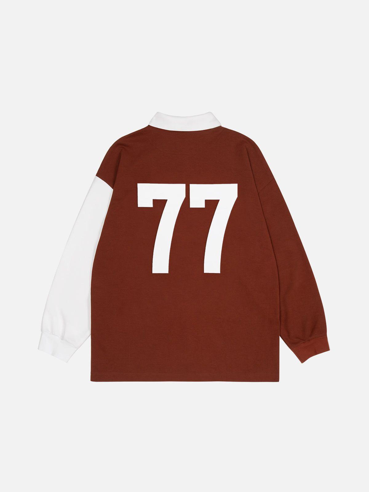 Aelfric Eden Color Blocking Polo Long Sleeve Tee Product Image