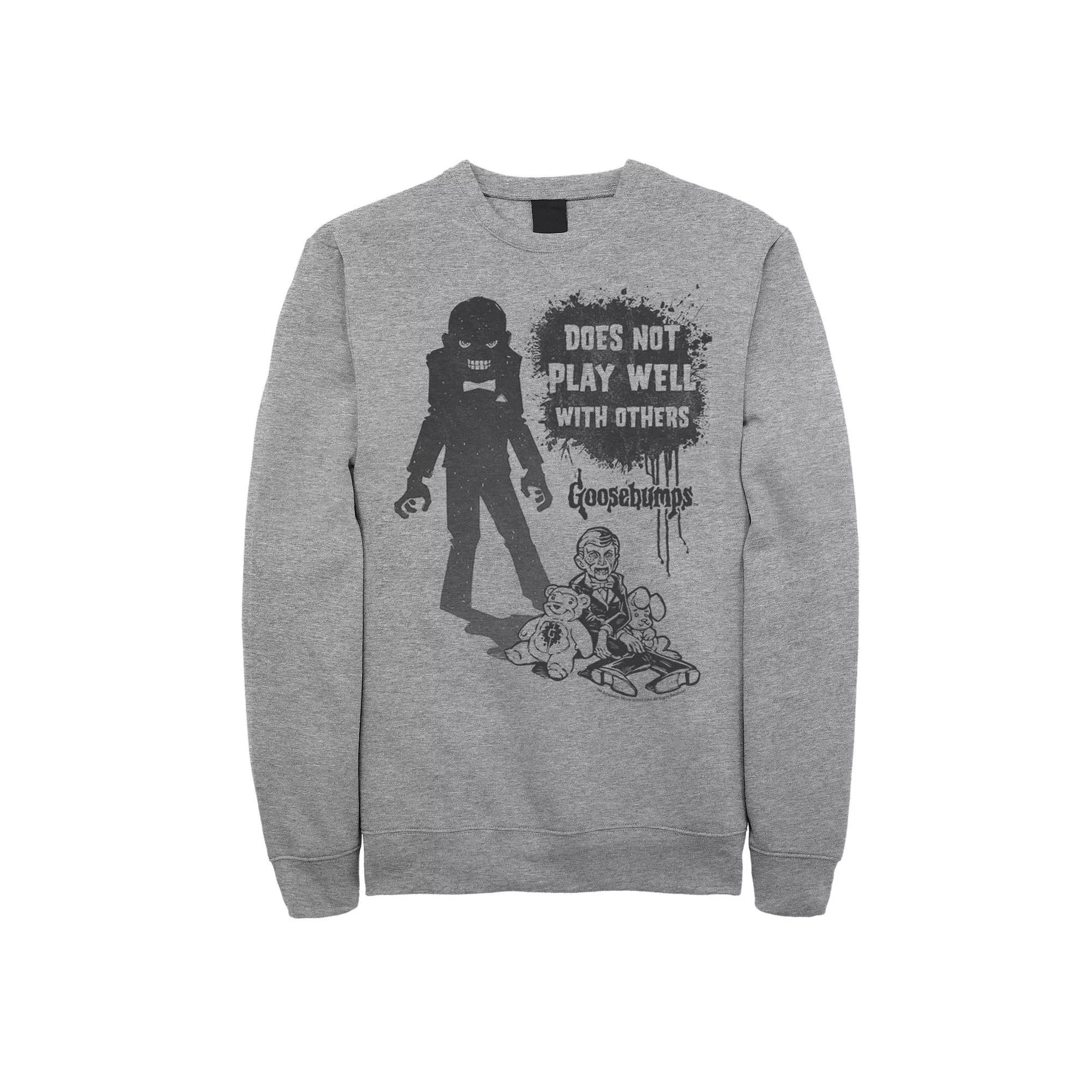 Men's Goosebumps Slappy Does Not Play Well Sweatshirt, Size: 3XL, Athletic Grey Product Image