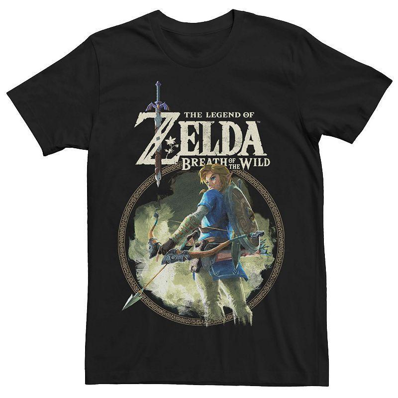 Mens The Legend Of Zelda Breath Of The Wild Link Circle Portrait Graphic Tee Product Image