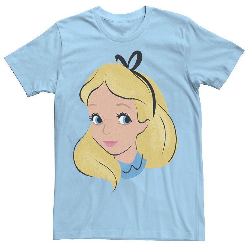 Disney's Alice In Wonderland Alice Men's Big Face Tee, Size: XXL, Royal Grey Product Image