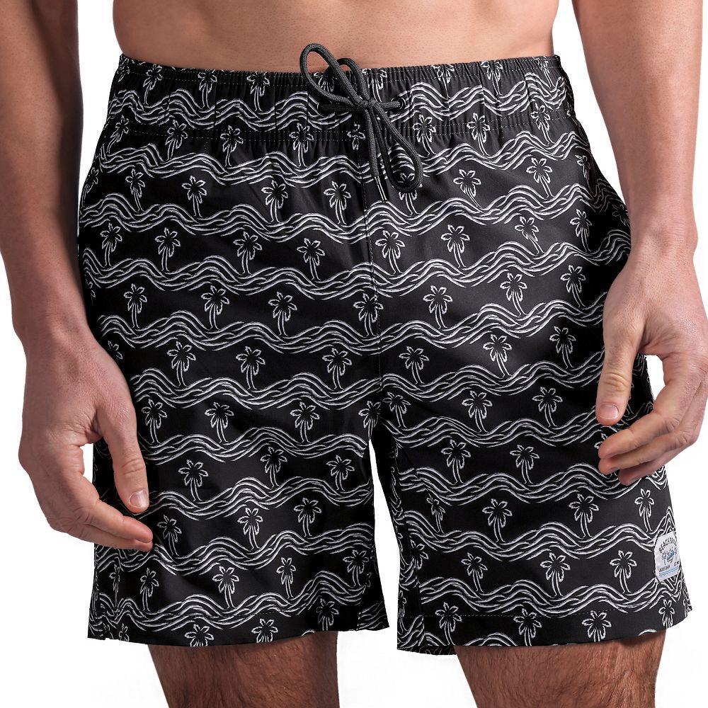Men's Beach Bros 6.5-Inch Waves Print 4-Way Stretch Mesh Lined Swim Trunks, Size: XL, Gray Product Image