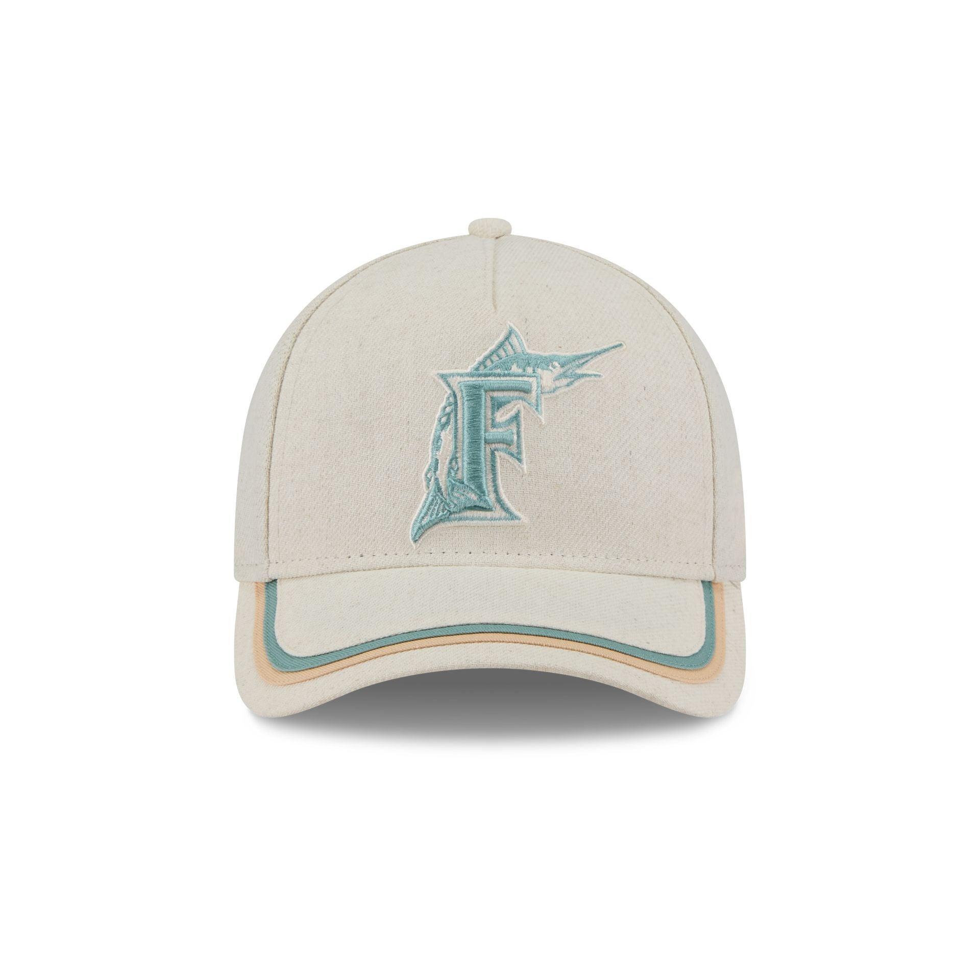 Miami Marlins Neutral Hemp 9FORTY M-Crown A-Frame Adjustable Hat Male Product Image