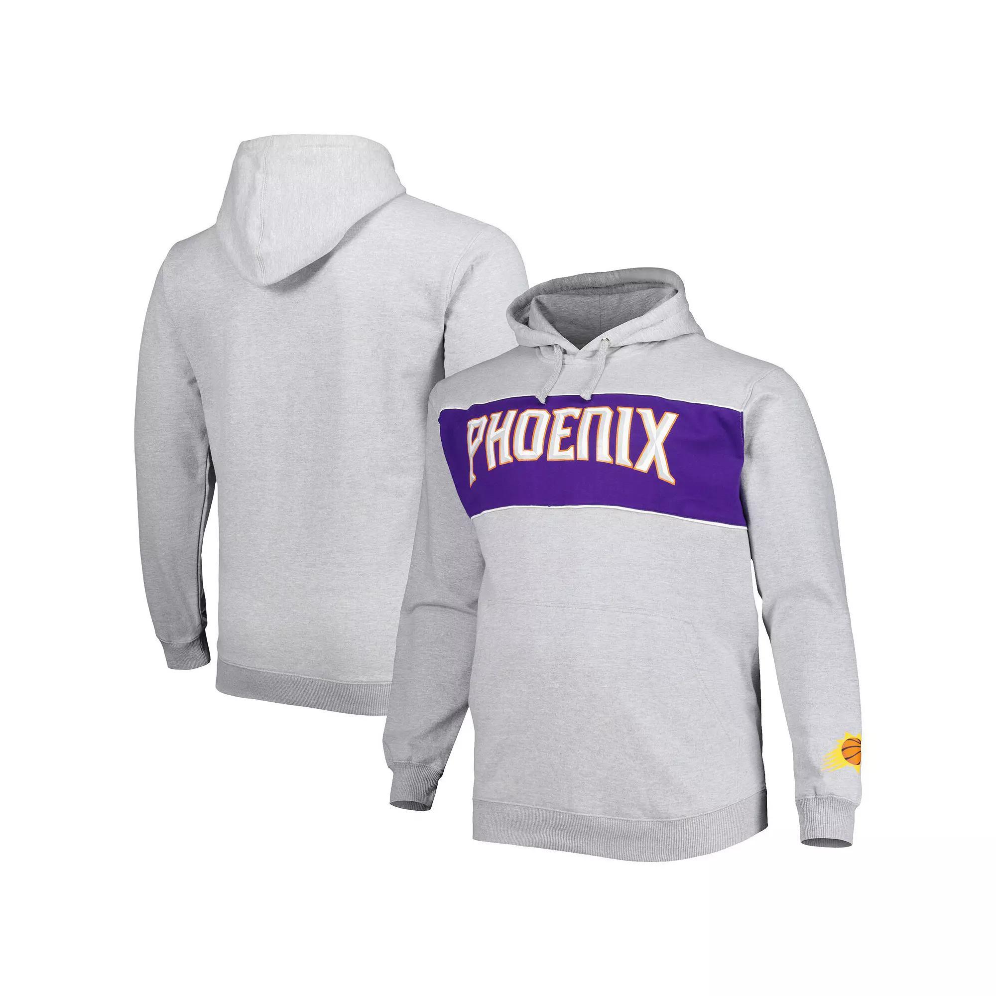 Men's Fanatics Branded Heather Gray Phoenix Suns Big & Tall Wordmark Pullover Hoodie,  Product Image