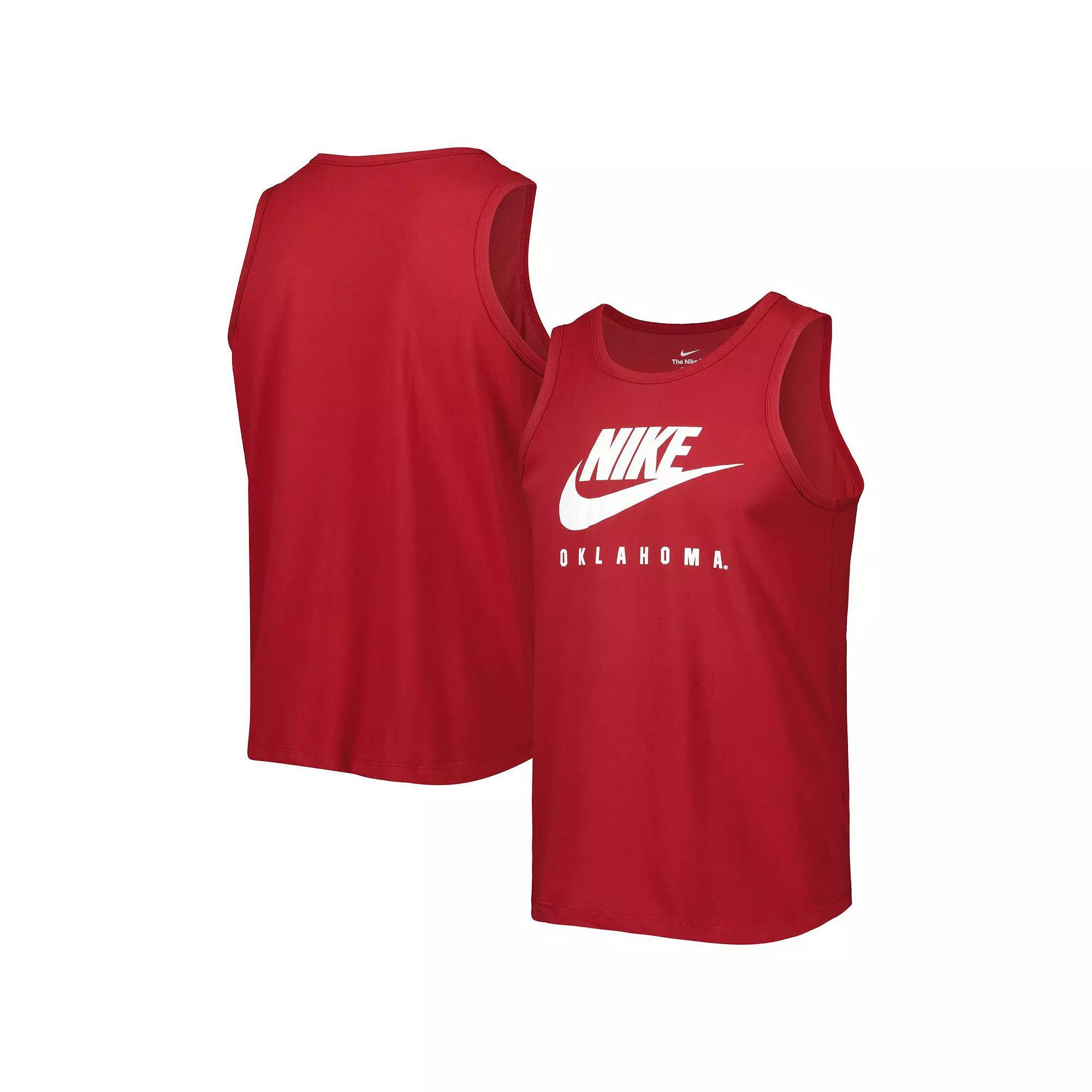 Men's Nike Crimson Oklahoma Sooners Futura Performance Scoop Neck Tank Top, Size: Large, Red Product Image