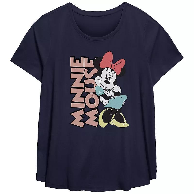 Disney's Minnie Mouse Lean On Me Plus Size Flowy Graphic Tee, Women's, Size: 5XL, Blue Product Image