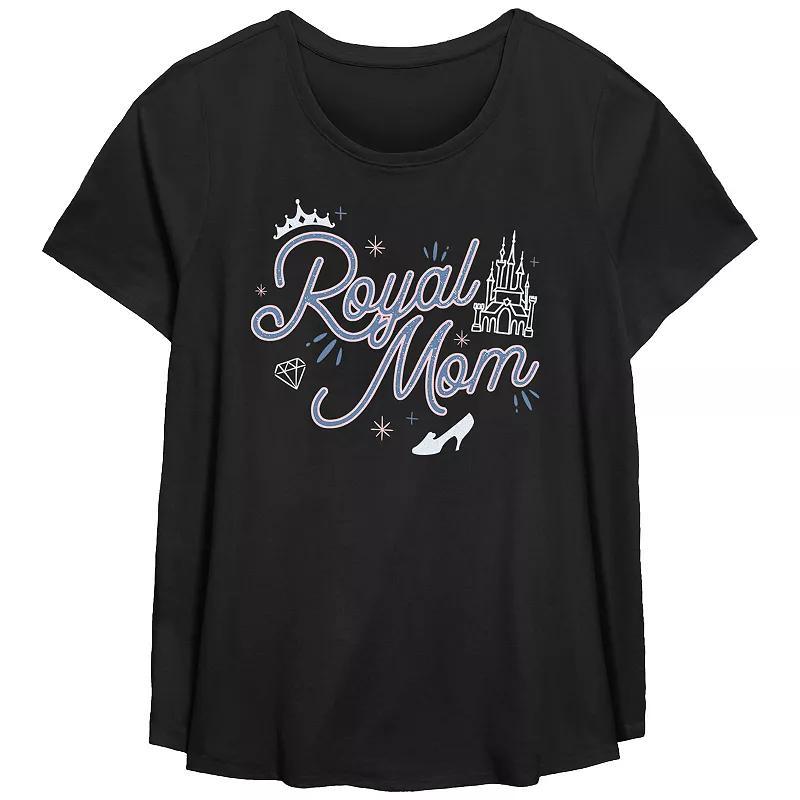 Disney Cinderella Plus Size Royal Mom Scoop Hem Flowy Graphic Tee, Women's, Size: 2XL, Black Product Image