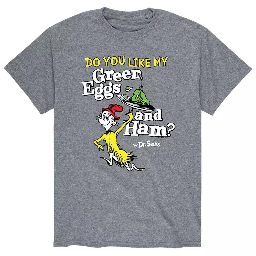 Men's Dr. Seuss Eggs And Ham Tee, Size: Large, Gray Product Image