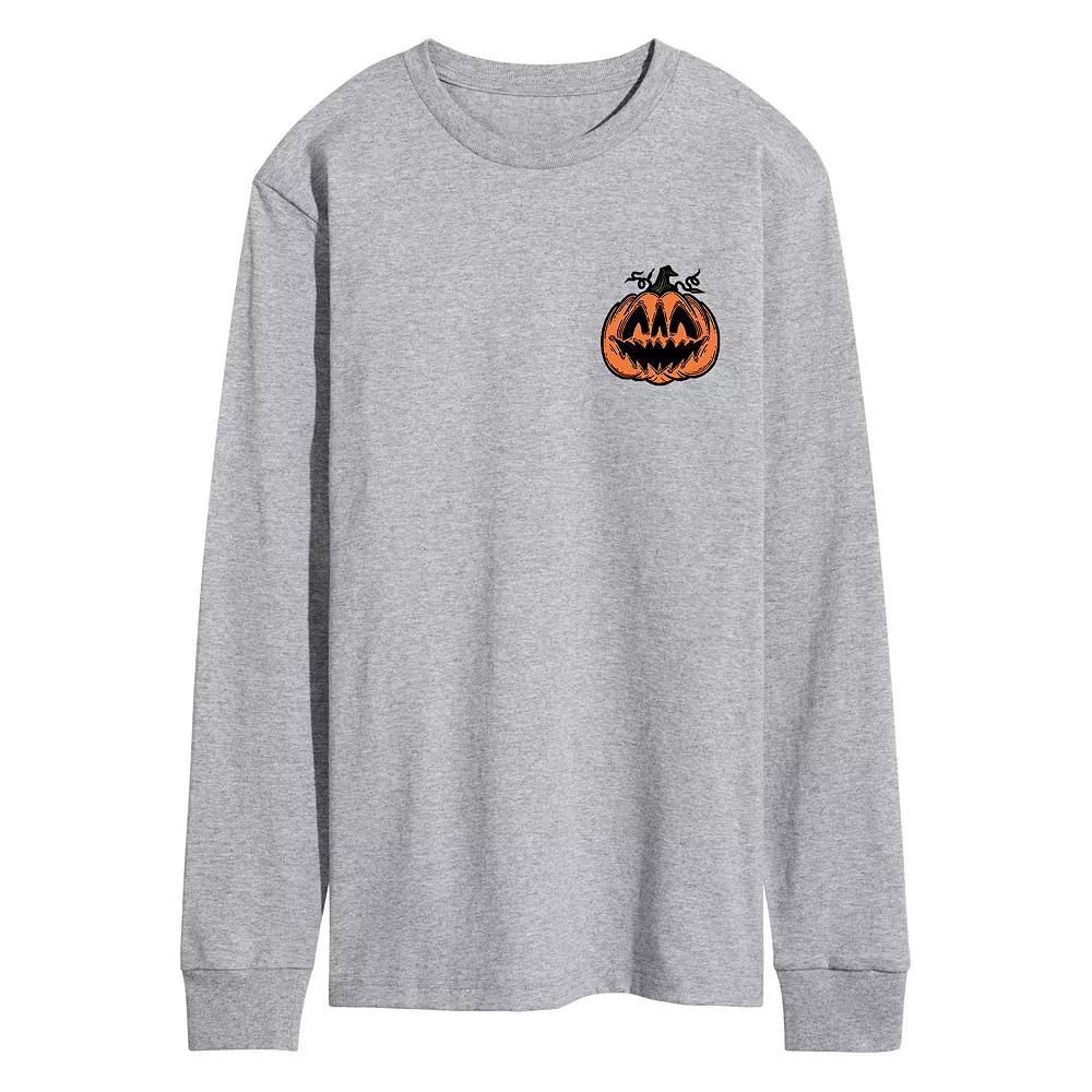 Men's Spooky Jack O' Lantern Long Sleeve Graphic Tee,  Product Image