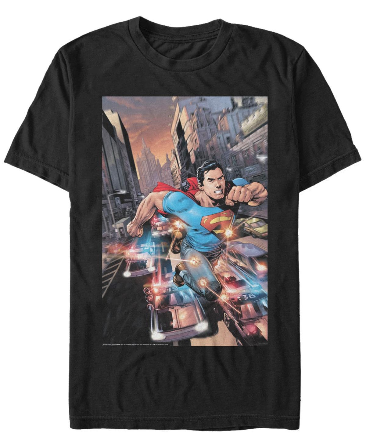 Men's DC Comics Superman Action Poster Graphic Tee, Size: XXL, Black Product Image