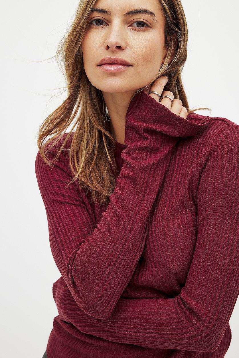 Irregular Rib Long Sleeve Top Product Image