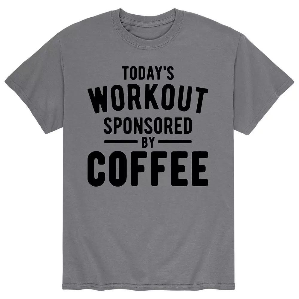 Men's Todays Workout Sponsored By Coffee Tee, Size: Large, Gray Product Image