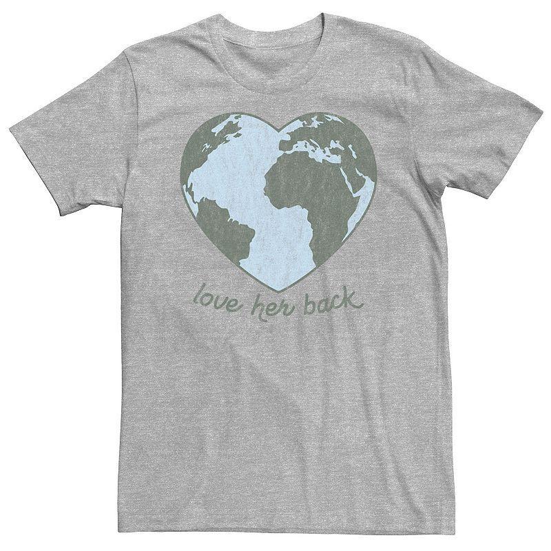 Big & Tall Trendy Earth Heart Tee, Men's, Size: 3XL, Athletic Grey Product Image