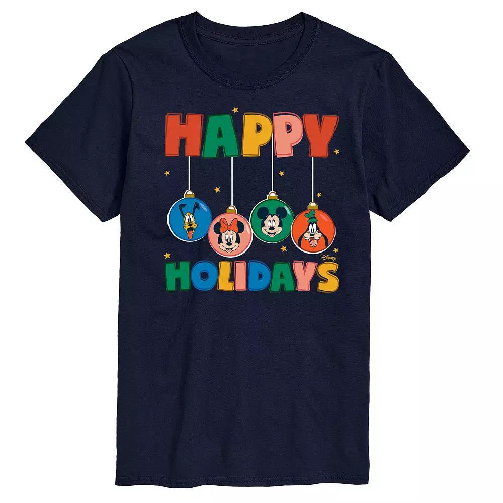 Disney's Mickey Mouse & Friends Big & Tall Happy Holidays Ornament Heads Graphic Tee, Men's, Size: 4XB, Blue Product Image