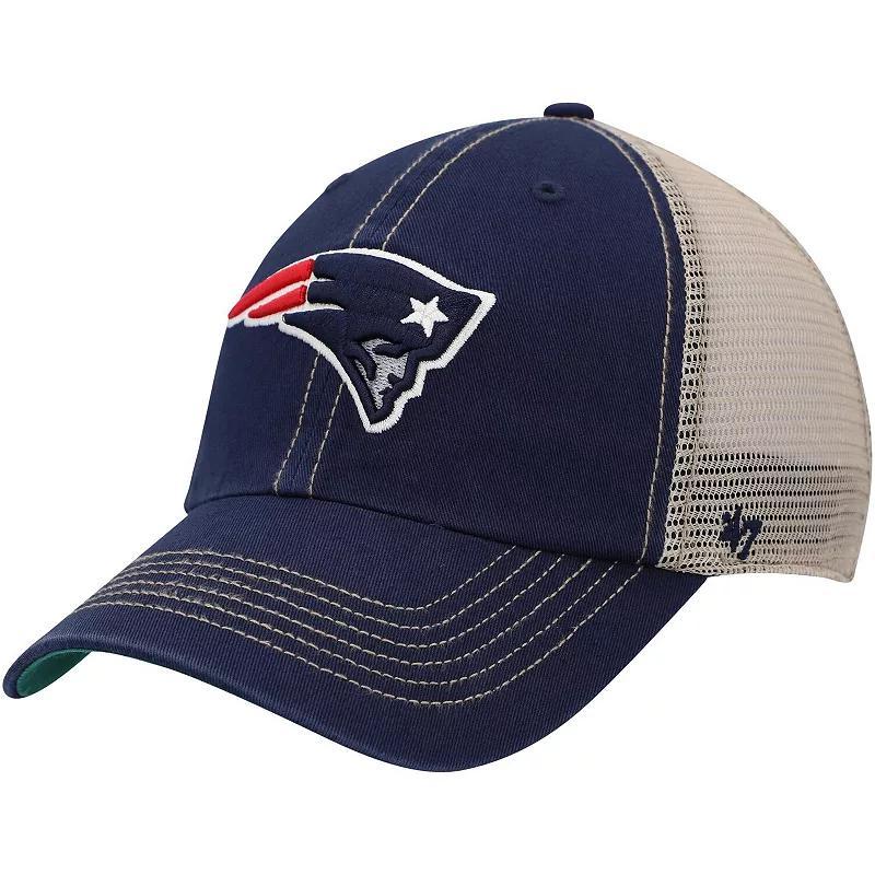 Mens 47 /Natural New England Patriots Trawler Trucker Clean Up Snapback Hat, Blue Product Image