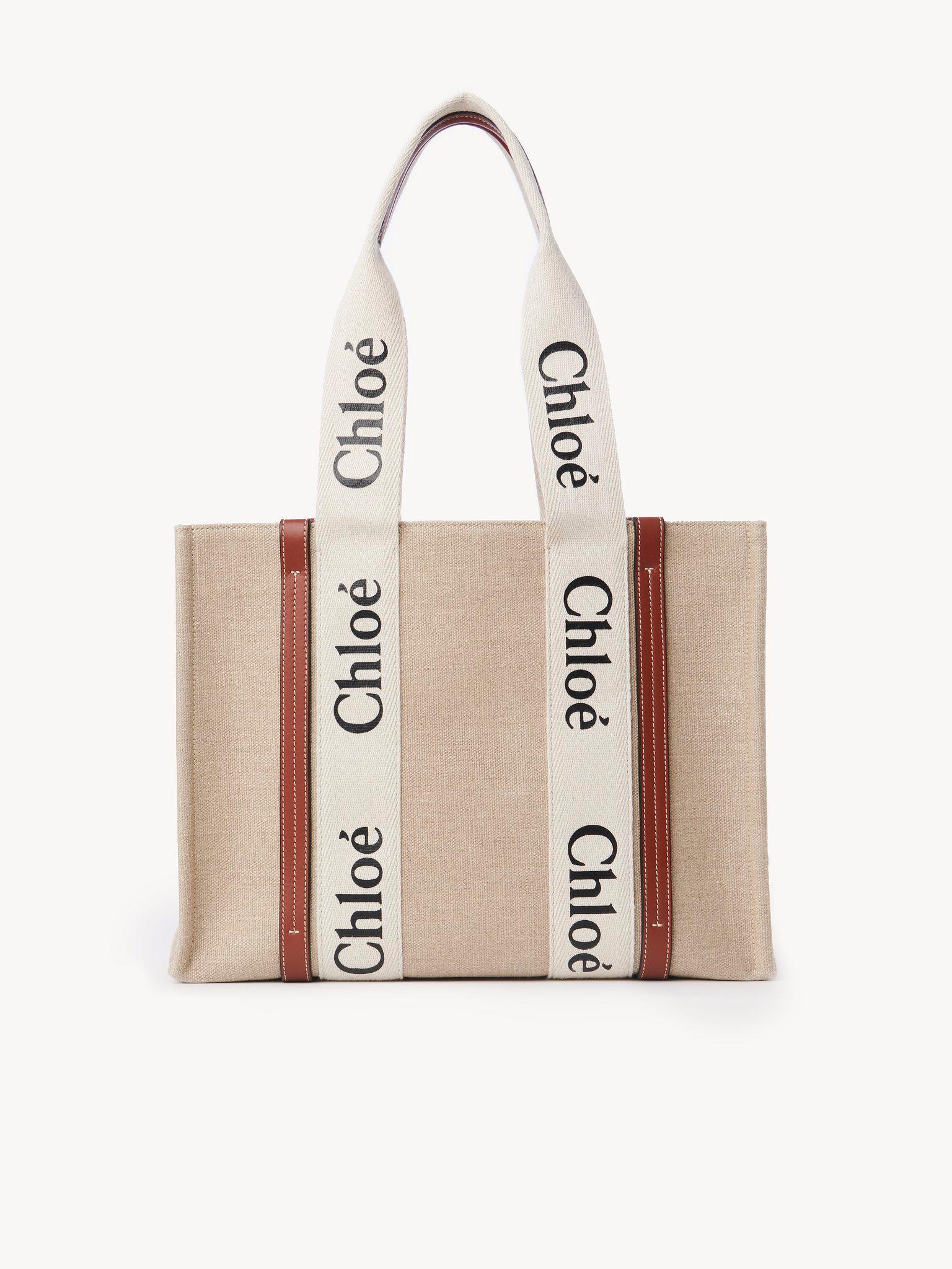 Woody tote bag in linen Product Image