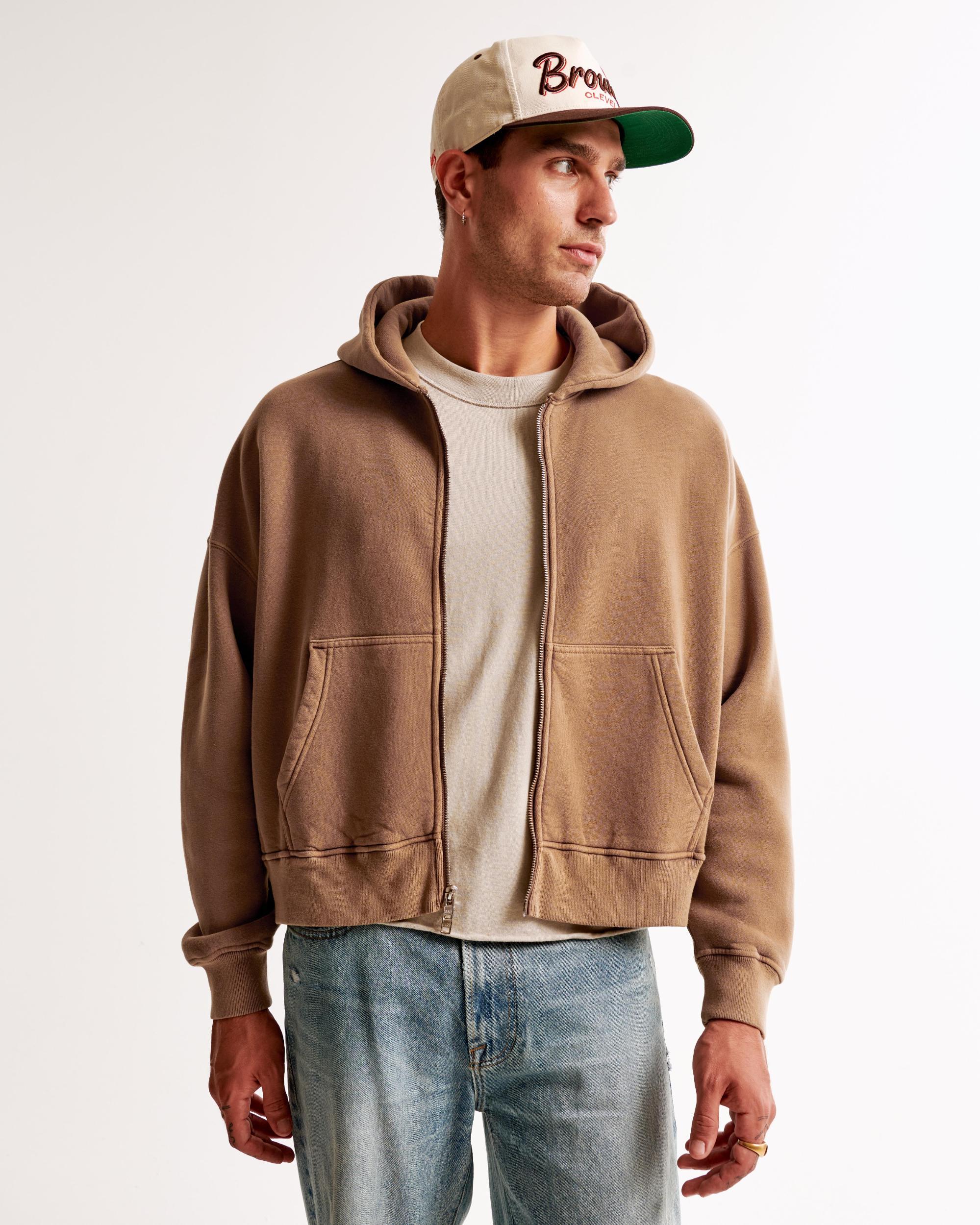 Cropped Essential Full-Zip Hoodie Product Image