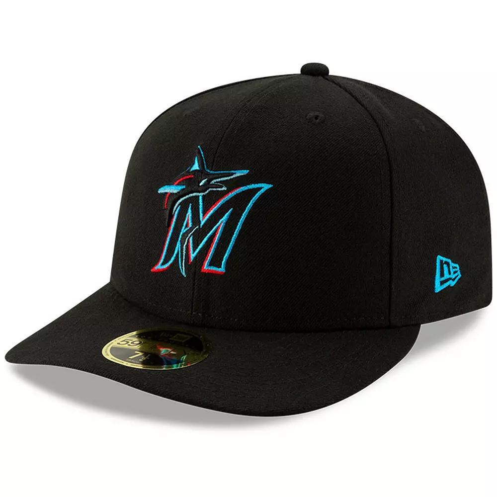 Men's New Era Black Miami Marlins Authentic Collection On-Field Low Profile 59FIFTY Fitted Hat,  Product Image