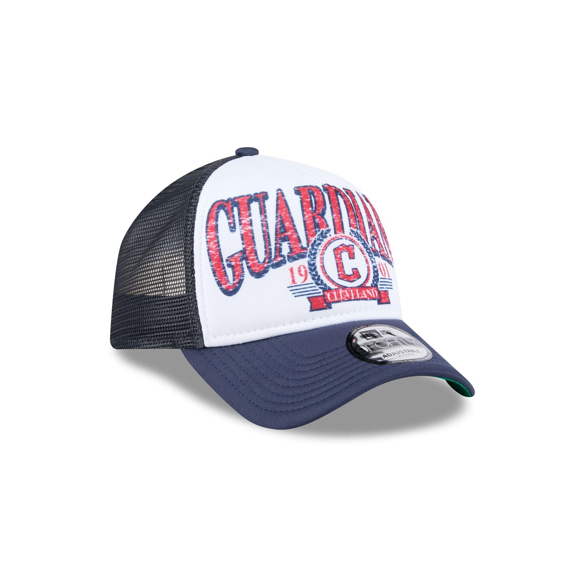 Cleveland Guardians Distressed 9FORTY A-Frame Trucker Hat Male Product Image